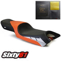 Yamaha FZ6 Seat Cover with Gel 2004-2011 Luimoto Front Black Orange Carbon Fiber