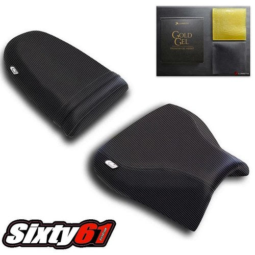 Suzuki Gsxr 600 Seat Cover with Gel 2001-2003 Luimoto Front Rear Black Carbon