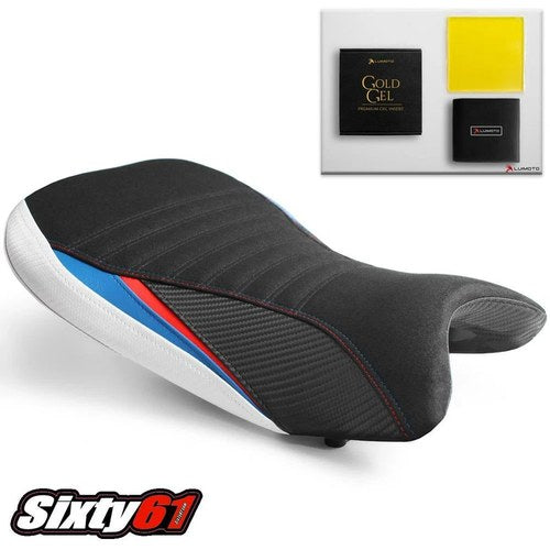 BMW S1000RR Seat Cover with Gel 2019-2026 Luimoto Motorsports White Black Red