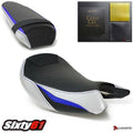 Suzuki Gsxs 1000 Seat Covers with Gel 2015-2020 Luimoto Front Blue White Carbon