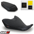 Yamaha FZ07 MT07 Seat Covers with Gel 2014-2017 Luimoto Black Red Stitch MT FZ