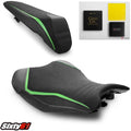 Kawawaki Z900 Seat Covers with Gel 2020-2022 2023 Luimoto Front Rear Green Suede