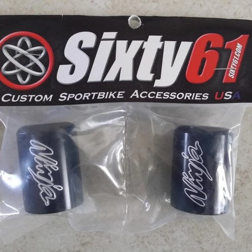 Ninja 250 Bar Ends Black Kawasaki Engraved Sliders 1997-2013 2014 2015 2016 2017