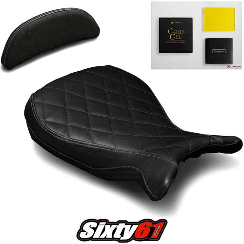 BMW R nineT Pure Racer Seat and Bump Pad Covers and Gel 2014-2023 Luimoto Black