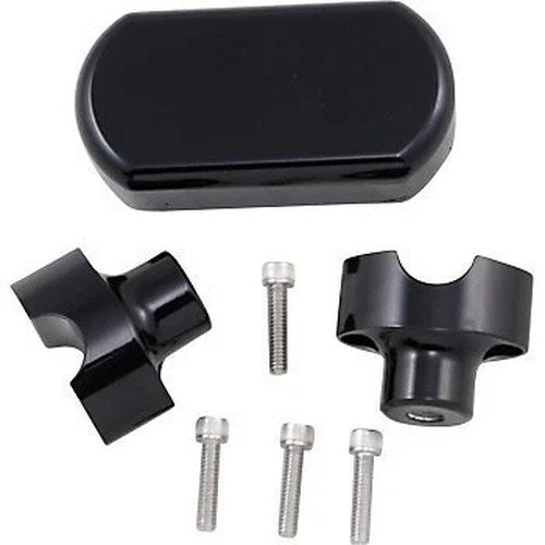 LA Choppers LA-7442-01B Black 1-1/2" Solid Riser & Top Clamp Kit for 1" Harley
