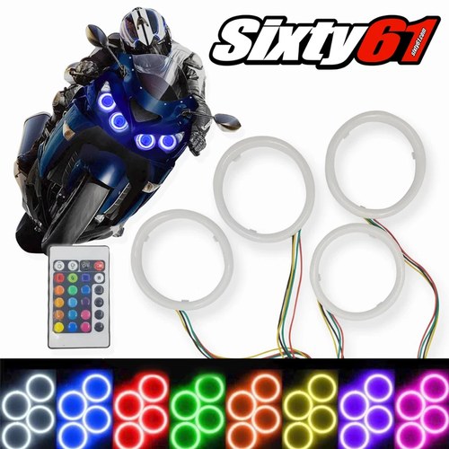 Kawasaki ZX14R 2006-2023 Multi Color Changing LED Halo Angel Eyes with Remote