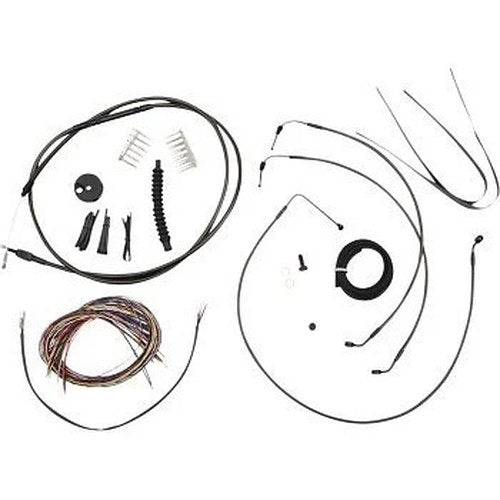 LA Choppers LA-8155KT2-13M Midnight Braided Handlebar Cable/Brake Kit 12-14"