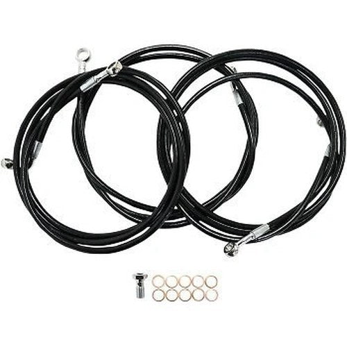 LA Choppers LA-8052B16B Black Braided Brake Line Kit for 15-17" Apes