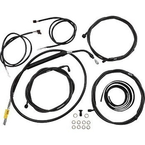 LA Choppers LA-8056KT3-16M Black Midnight Cable & Brake Line Kit 15-17"
