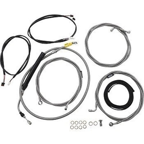 LA Choppers LA-8056KT3-13 Braided Cable & Brake Kit for 12-14" Apes