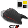 Suzuki Hayabusa Seat Cover with gel 2021-2025 Luimoto White Red Tec-Grip Suede