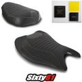 Suzuki Hayabusa Seat Covers and Gel 2021-2025 Luimoto Blck Orange Tec-Grip Suede
