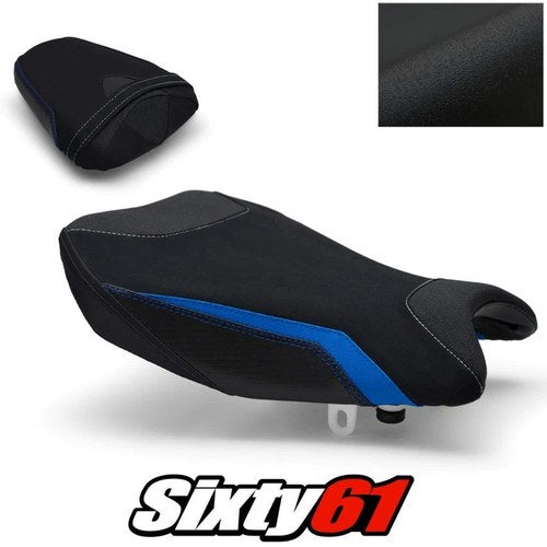 Suzuki Gsxr 1000 Seat Covers 2017-2023 2024 Black Blue Luimoto Tec-Grip Suede