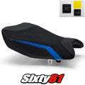 Suzuki Gsxr 1000 Seat Cover and Gel 2017-2024 Black Luimoto Blue Tec-Grip Suede