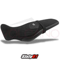 Yamaha MT09 Seat Cover 2021 2022 Volcano Black Silver Stitch Carbon Look Grip