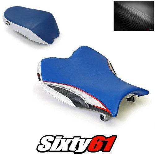 Suzuki Gsxr 1000 Seat Cover 2009-2014 2015 2016 Front Rear Blue Luimoto Carbon