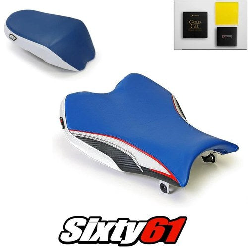 Suzuki Gsxr 1000 Seat Covers with Gel 2009-2014 2015 2016 Blue Luimoto Carbon