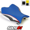 Suzuki Gsxr 1000 Seat Cover Front with Gel 2009-2015 2016 Blue Luimoto Carbon