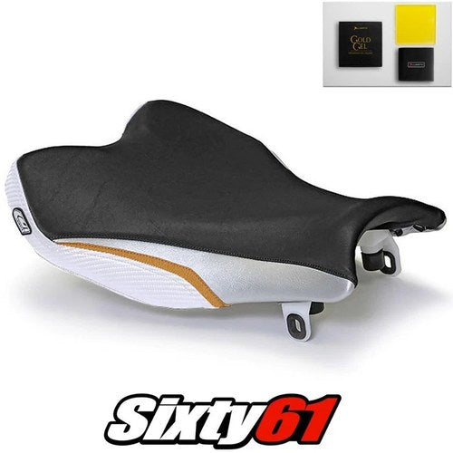Suzuki Gsxr 1000 Seat Cover with Gel 2009-2015 2016 Black Gold Luimoto Carbon