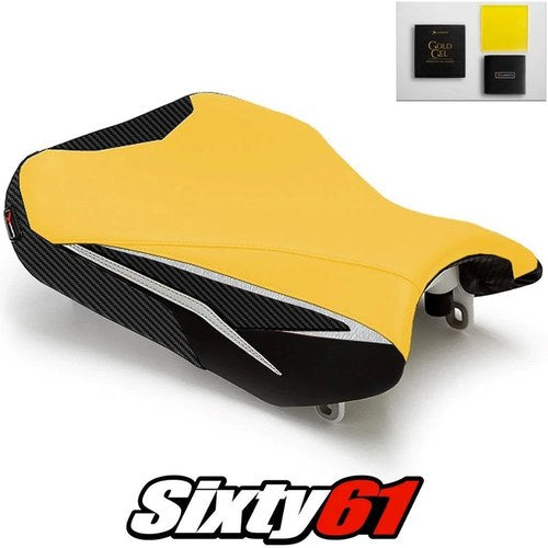 Suzuki Gsxr 600 750 Seat Cover with Gel 2011-2025 2026 Yellow Luimoto Carbon
