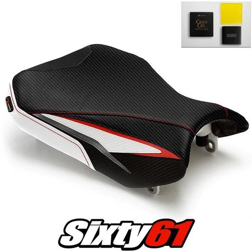 Suzuki Gsxr 600 750 Seat Cover with Gel 2011-2025 2026 White Red Luimoto Carbon