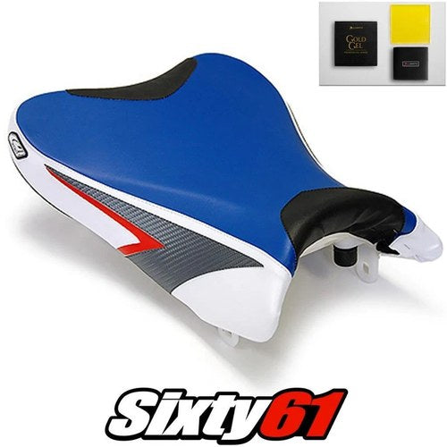Suzuki Gsxr 600 750 Seat Cover with Gel 2008 2009 2010 Deep Blue Luimoto Carbon