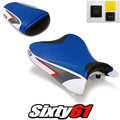 Suzuki Gsxr 600 750 Seat Covers with Gel 2008 2009 2010 Deep Blue Luimoto Carbon