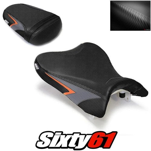 Suzuki Gsxr 600 750 Seat Cover 2008-2010 Front Rear Black Orange Luimoto Carbon
