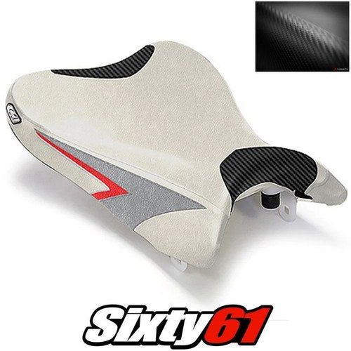 Suzuki Gsxr 600 750 Seat Cover 2008 2009 2010 Silver Red Edge Luimoto Carbon
