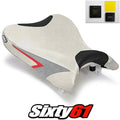 Suzuki Gsxr 600 750 Seat Cover with Gel 2008 2009 2010 Silver Red Luimoto Carbon