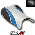 Suzuki Gsxr 600 750 Seat Cover 2006 2007 Front Silver Blue Luimoto Carbon Fiber