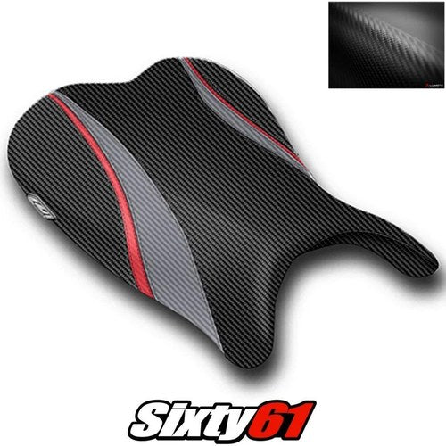 Suzuki Gsxr 600 750 Seat Cover 2006 2007 Front Black Red Luimoto Carbon Fiber