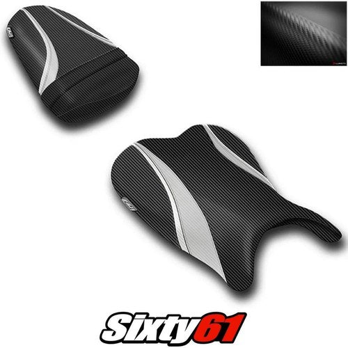 Suzuki Gsxr 600 750 Seat Cover 2006 2007 Front Rear Silver Black Luimoto Carbon
