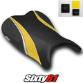 Suzuki Gsxr 600 750 Seat Cover with Gel 2006 2007 Black Yellow Luimoto Carbon