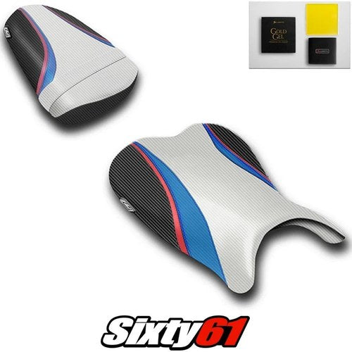 Suzuki Gsxr 600 750 Seat Covers with Gel 2006 2007 White Blue Red Luimoto Carbon
