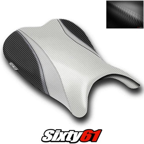 Suzuki Gsxr 600 750 Seat Cover 2006 2007 Front White Luimoto Carbon Fiber