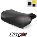 Suzuki SV650 Seat Cover with Gel 2004-2014 2015 Black Red Stitch Luimoto Carbon