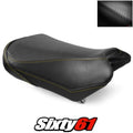 Suzuki SV650 Seat Cover 2004-2014 2015 Front Black Yellow Stitch Luimoto Carbon