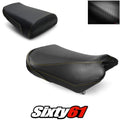 Suzuki SV650 Seat Cover 2004-2015 Front Rear Black Yellow Stitch Luimoto Carbon