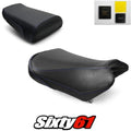 Suzuki SV1000 Seat Covers with Gel 2004-2007 Black Blue Stitch Luimoto Carbon