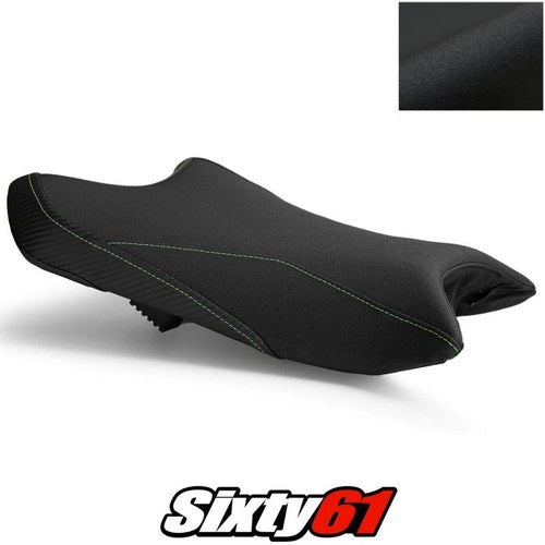 Kawasaki Ninja ZX6R Seat Cover 2019-2025 2026 Front Black Green Luimoto Tec-Grip