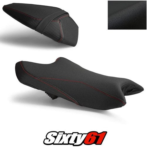 Kawasaki Ninja ZX6R Seat Cover 2019-2026 Front Rear Black Red Luimoto Tec-Grip