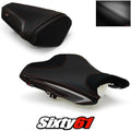 Kawasaki ZX6R Seat Cover 2013-2018 Front Rear Black Red Luimoto Carbon Suede