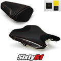 Kawasaki ZX6R Seat Covers and Gel 2013-2017 2018 Black Red Luimoto Carbon Suede