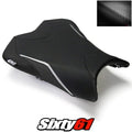 Kawasaki ZX6R Seat Cover 2009 2010 2011 2012 Front Black Silver Luimoto Carbon
