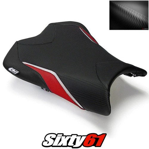 Kawasaki ZX6R Seat Cover 2009 2010 2011 2012 Front Black Red Luimoto Carbon