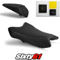 Kawasaki ZX6R Seat Covers and Gel 2019-2026 Black Blue Luimoto Tec-Grip Suede