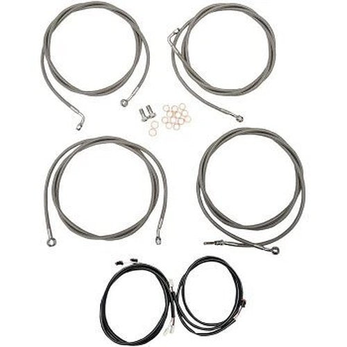 LA Choppers LA-8054KT3-16 Stainless Plug-and-Play Cable Kit for 15-17" Apes