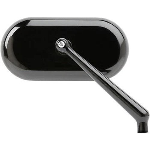 Arlen Ness Right Side Black Forged Oval Mirror for Harley (SOLD Each)