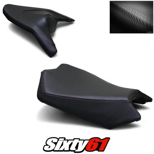Aprilia Tuono Seat Cover 2011-2018 2019 2020 Front Rear Black Red Luimoto Carbon